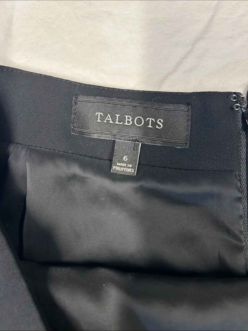 Talbots Black A-Line Midi Skirt Lined Office Career Sz 6